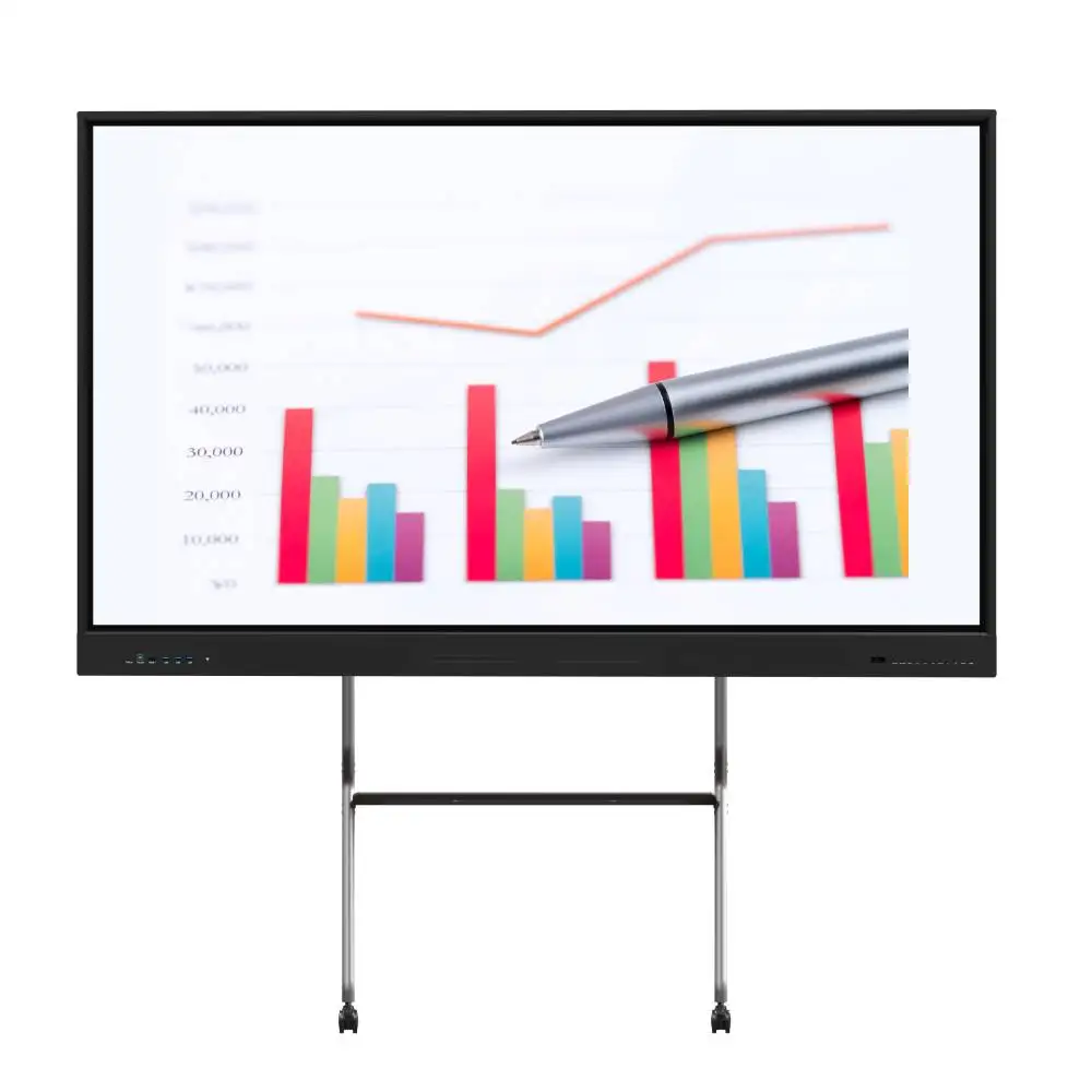 65 75 86 98 inch UHD 4K Touch Screen camera mic built in wireless share laptop pc usb type-c connection android tv  for meeting