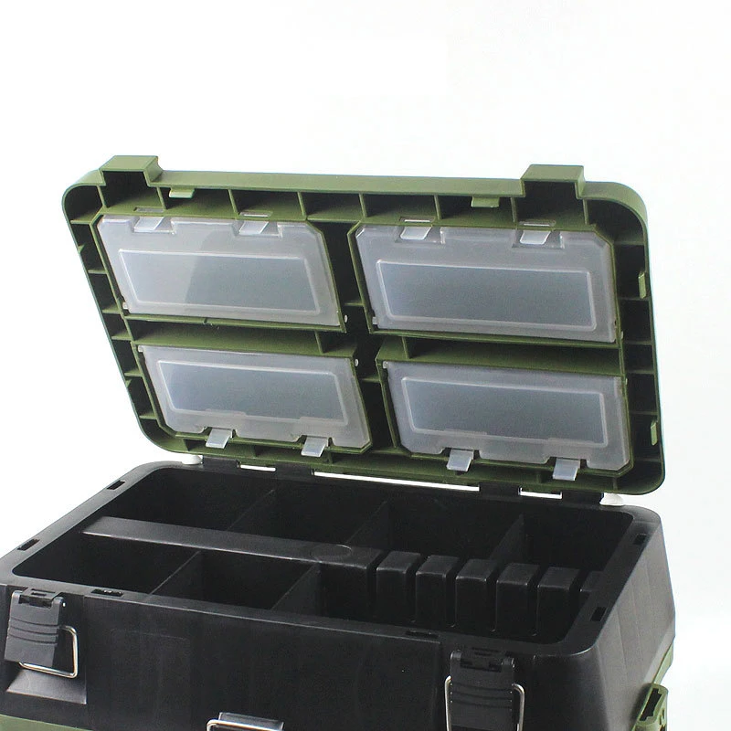 Wholesale Cheap Multifunction Green Plastic Fishing Tackle Seat Box