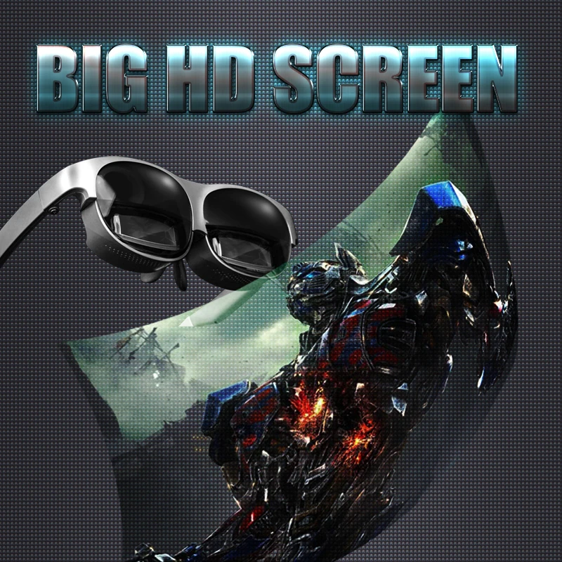 Black Grey Portable Cinema Smart Fiber 4K 3d VR AR Glasses Devices For Projector With