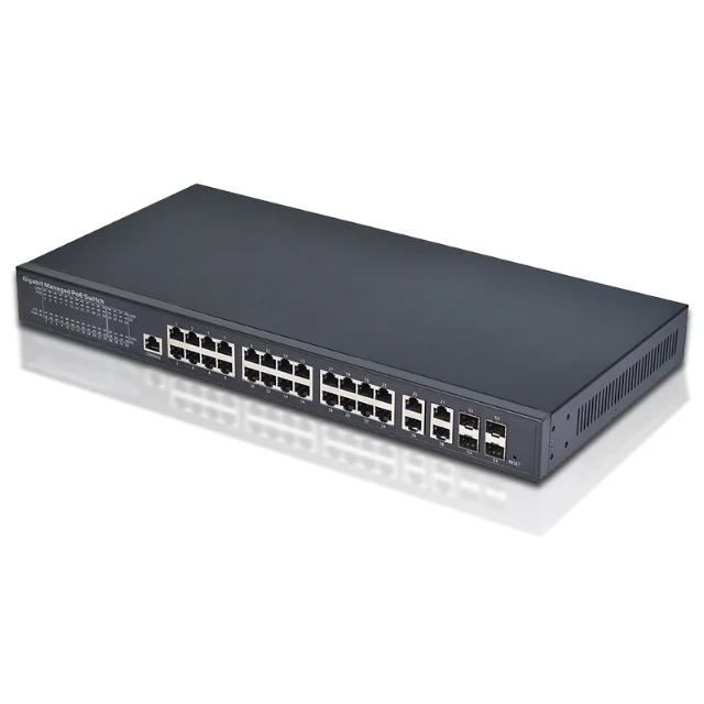 Layer 2 Gigabit managed PoE switch, PPSE2444GCD-LW,support 802.3at/af-compliant PoE , single port PoE power supply of up to 30W