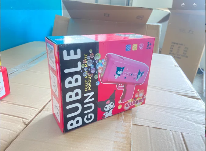 DHF1149  Kinds of cartoon Outdoor bubble machine self-suction water bubble wands anime Kuromi cat hand held bubble shooters toy