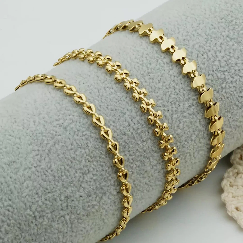 Jewelry Bulk Chain Wholesale Stainless Steel Link Chain Bracelet Set, Blade Chain Stainless Steel Bracelet Gold Plated Jewelry