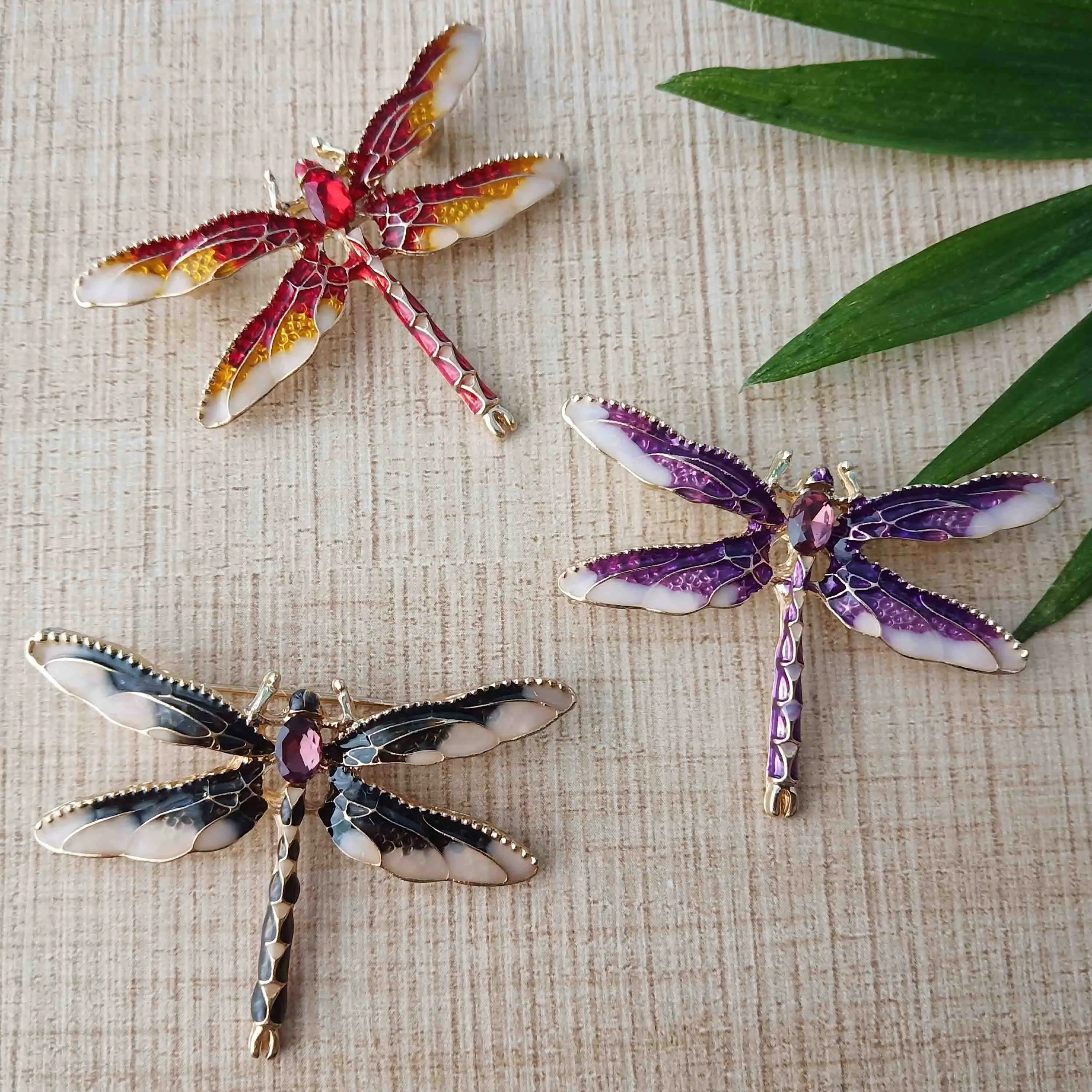 Popular silver 925 fashion luxury dragon fly brooches