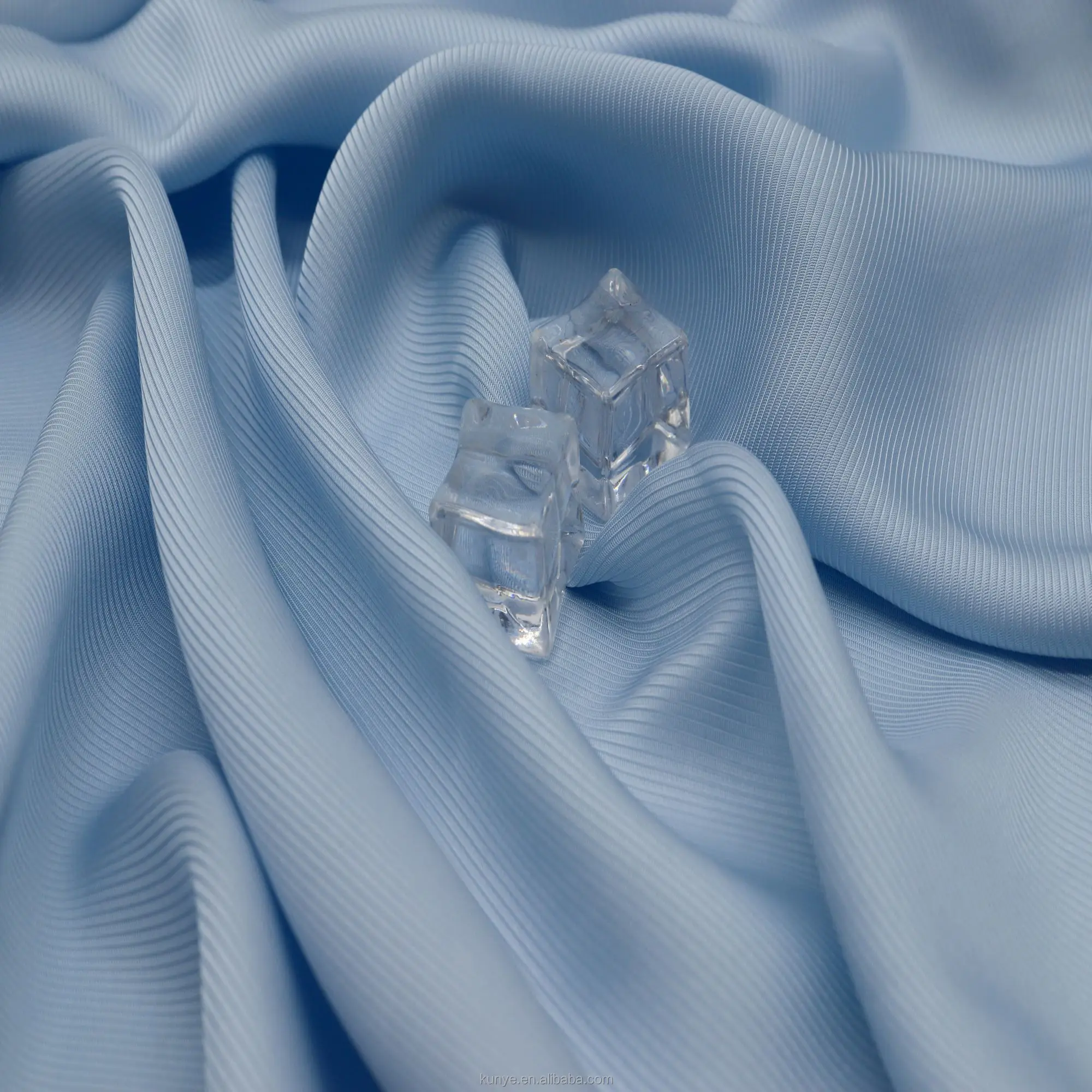 KUNYE silky twill stripe 100% NAIA cellulosic yarn acetate fabric for dress