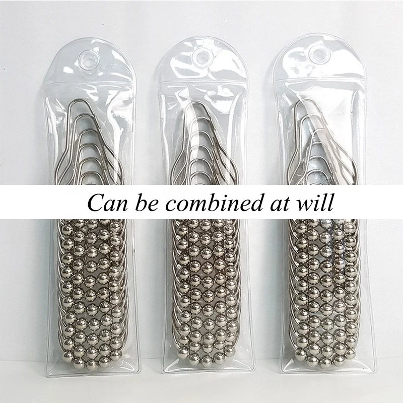 Sliding Curtain Hook Curtain Rod Rings Curtain Rings Hooks Clips Rust-Resistant Metal Glide Shower Hooks Rings for Bathroom