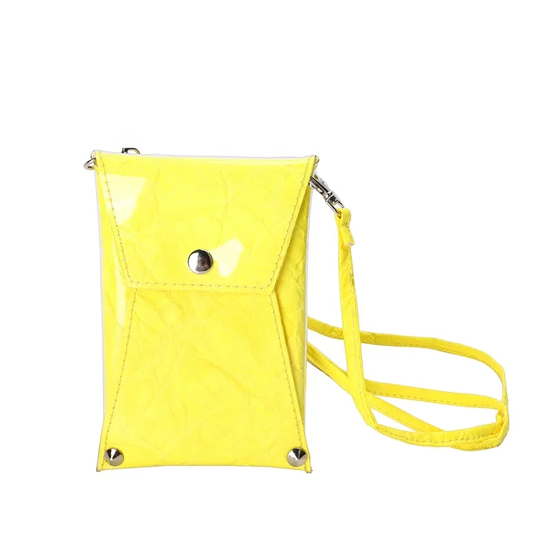 Manufacturer customized  Tyvek  paper  waterproof purse   yellow  purse durable bank card bag lightweight wallet