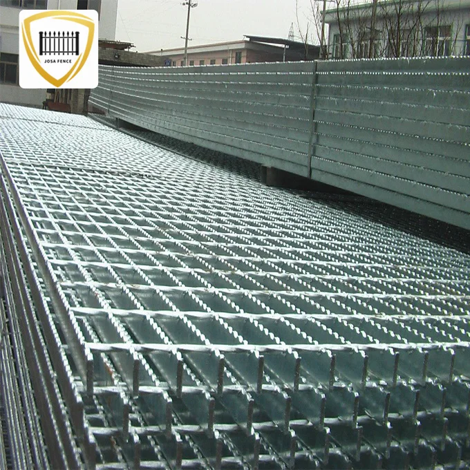 Hot dip galvanized drain cover grate carbon steel bar grating drainage trench cover  Q235 steel grating price
