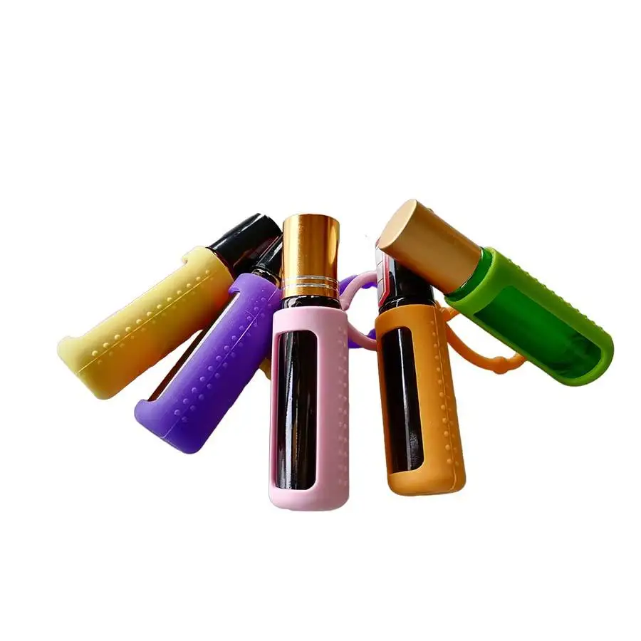 custom Protect cover silicone perfume Protective Glass Bottle sleeves for essential oil 1ml 10ml bottle