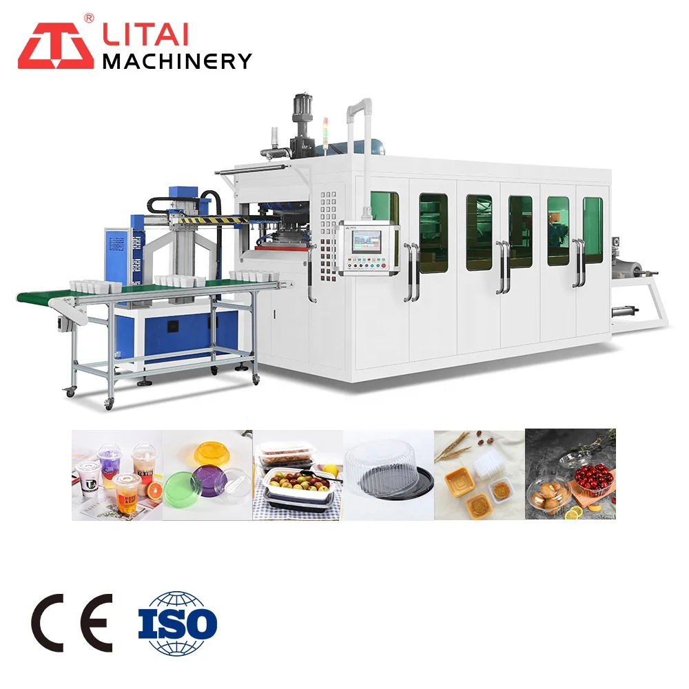 Полностью автоматический гидравлический привод пластиковая одноразовая чашка производственная линия настраиваемый логотип для PP PS ПВХ основного насоса
