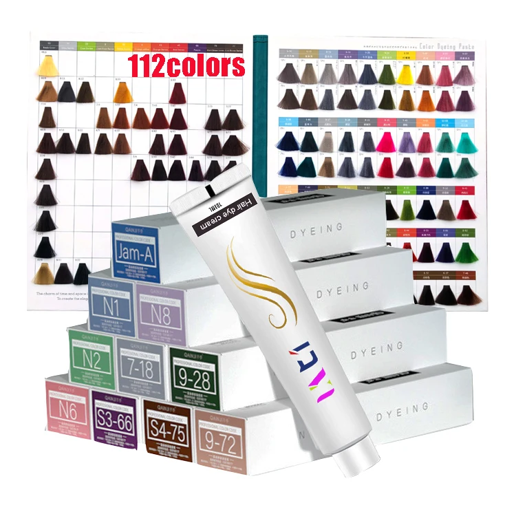 Фабрика HANLI OEM, 118 цветов на заказ, без аммиака, травяной Белый Крем для окрашивания волос, краска для волос для профессионального салона