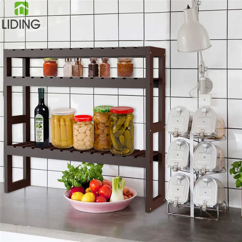 Bamboo Shelf 3-Tier Utility Storage Organizer Plant Stand Towel Holder