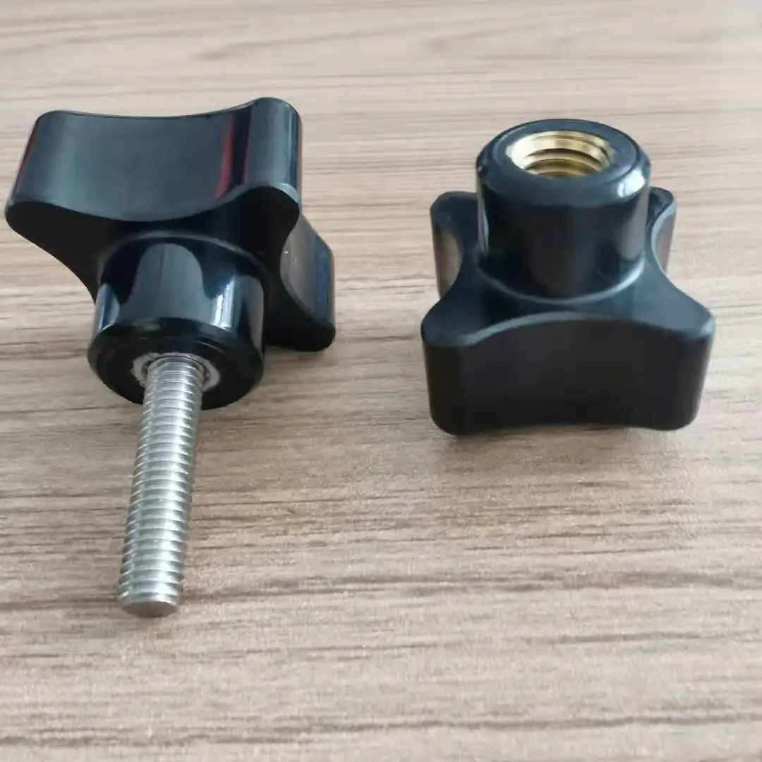BT 100205 High Quality Luxury Modern M8 Female Black Plastic Cross Handle Knob