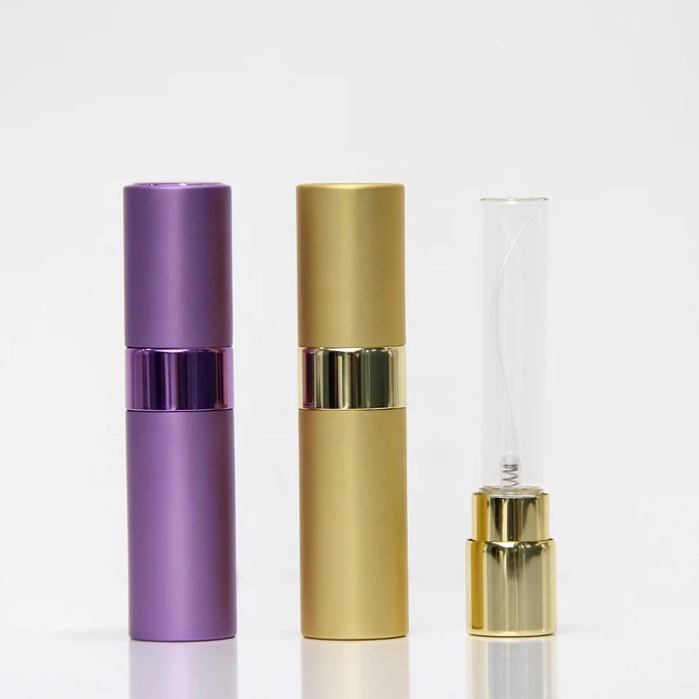 luxury 8ml black oxidation aluminum perfume atomizers