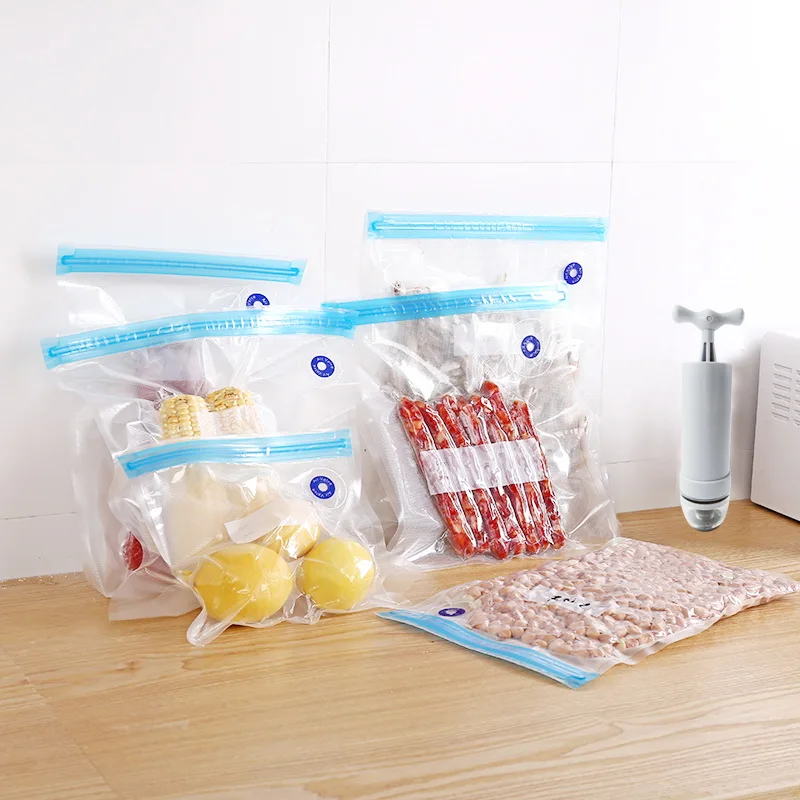 Sous Vide Bags kits Reusable Vacuum storage bag Vacuum food Zipper Bags for food preservation air valve pump