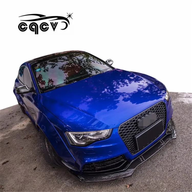 High quality CQCV style wider body kit for Audi A5 RS5 style front bumper and wider flare carbon fiber spoiler for AUDI A5 S5