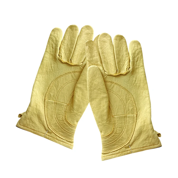 Leather Work Gloves With Wrist Closure Yardwork Construction Motorcycle