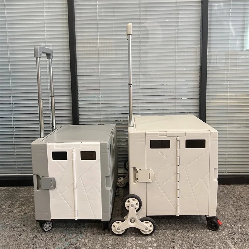 Wheels Plastic Portable Go Cart Folding Shopping Price Trolleys Carts Trolley Foldable