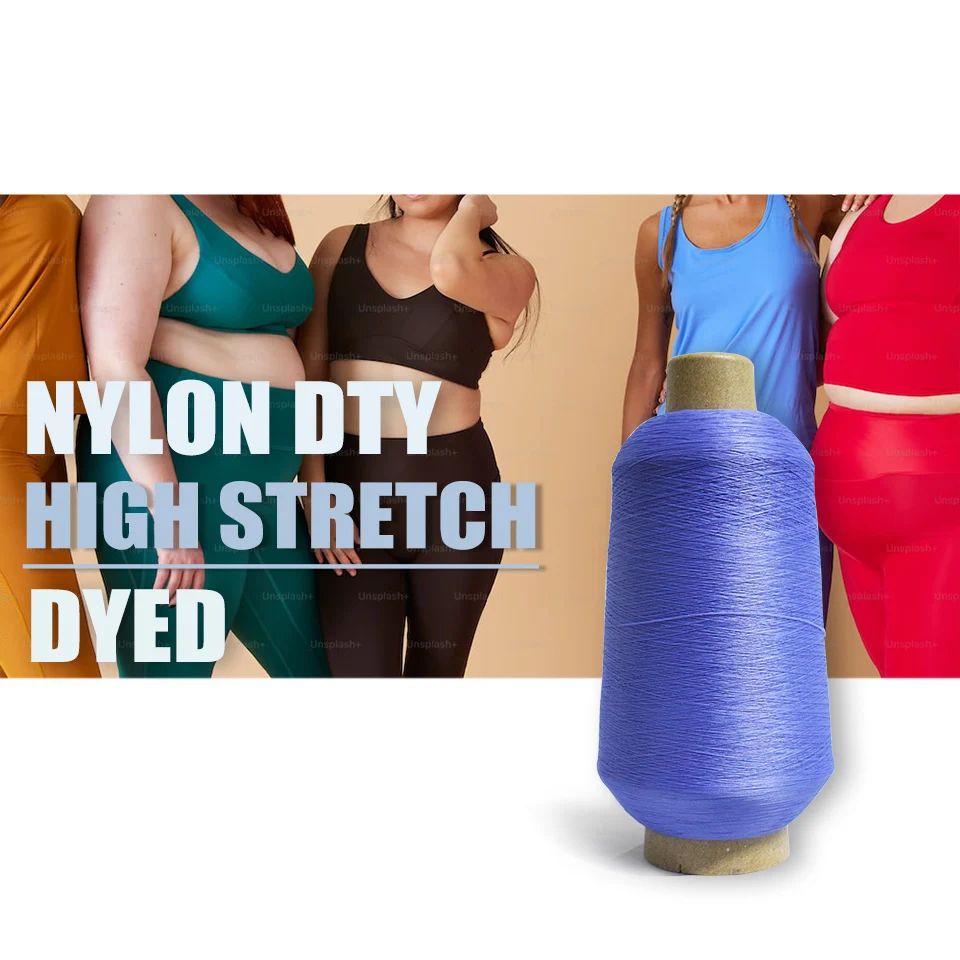 Nylon Blend Core Yarn dty 70d 70d/2 Custom 100 Nylon Hank Dope Dyed Color Knit Socks Yarns for Machine Knitting