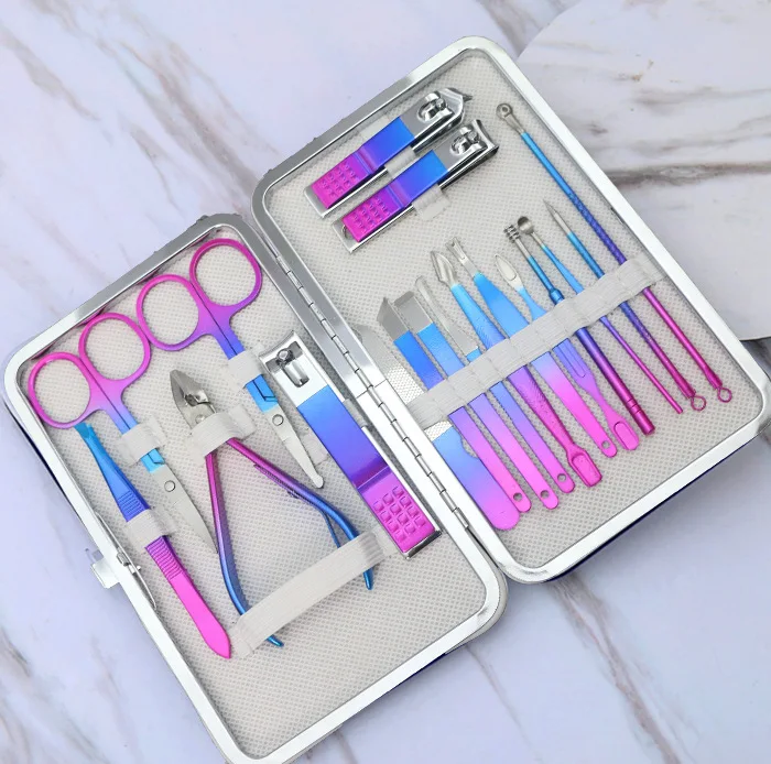 Wholesale Supplier OEM Hot Sell Professional Cheap Price Kids 12 Pcs Manicure Nail Set Colorful