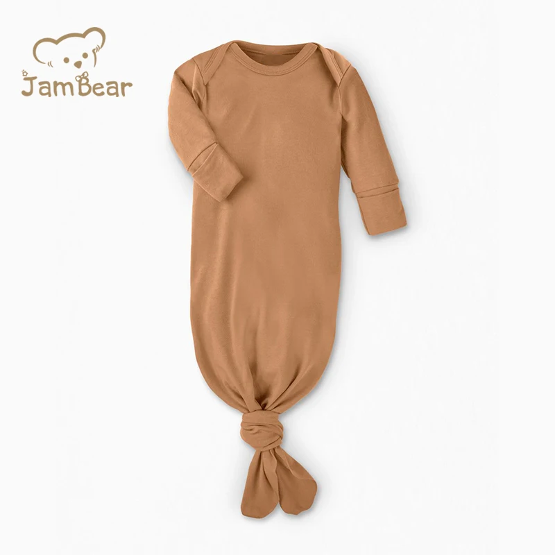 Халат JamBear для новорожденных девочек одеяло детский спальный мешок из органического хлопка экологичные Детские наряды с узлом