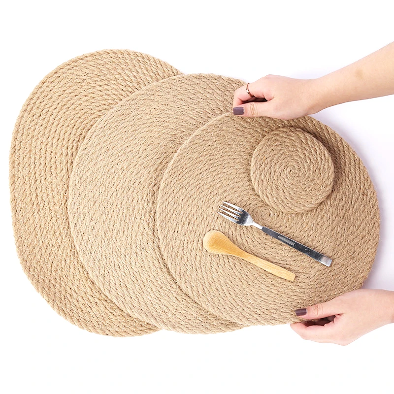 Simple innovative luxury environmentally friendly Thickened linen home table mat anti scalding heat insulation coaster