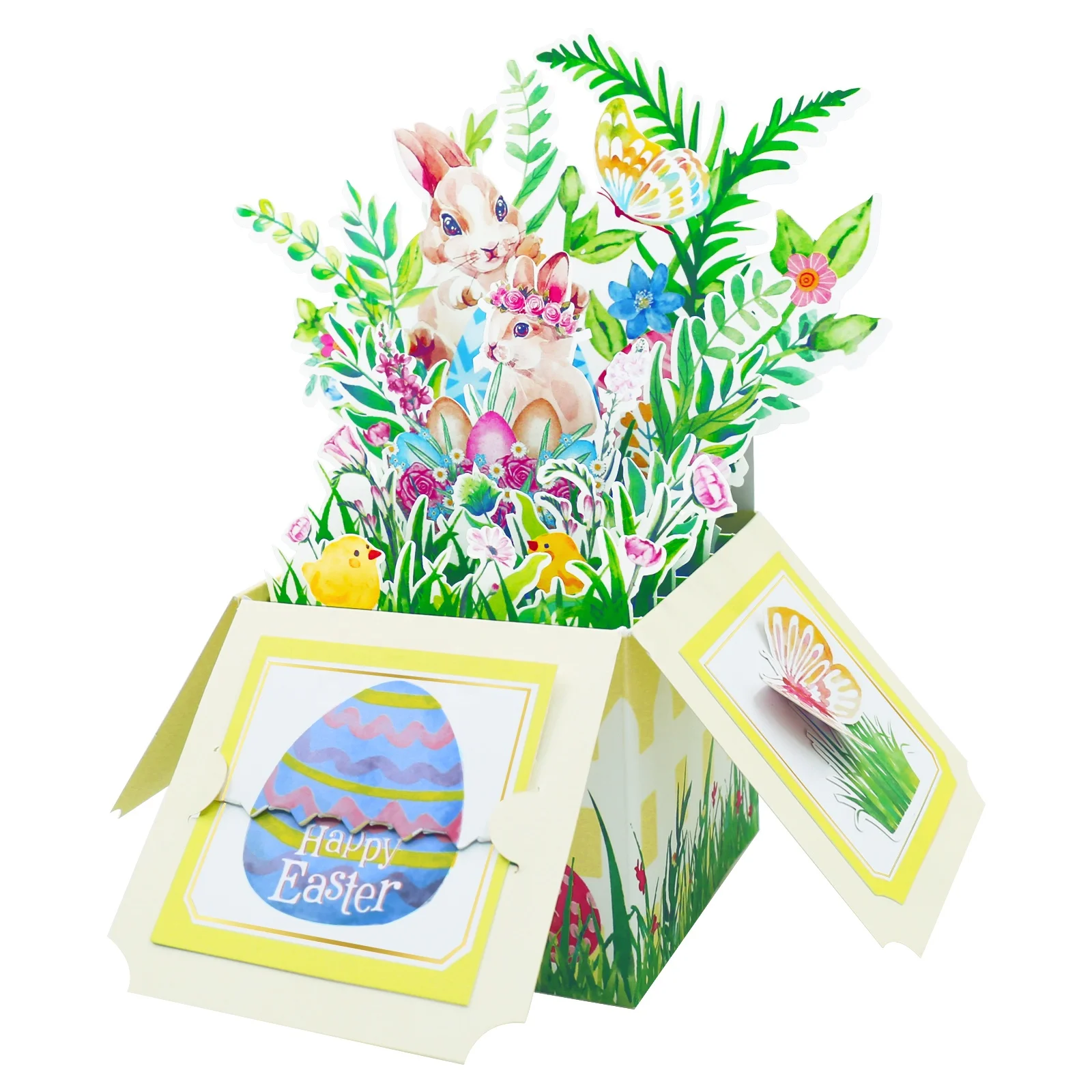 Новейший дизайн Happy Easter 3D Pop Up Card Пасхальный кролик яйцо корзина пасхальные всплывающие карты
