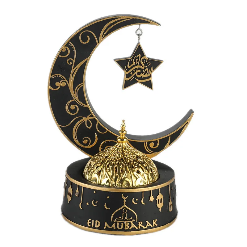 Ramadan Festival Decoration Middle East Arabia Moon and Star Incense Burner Resin Natural Pastoral Incense Holder Home Decor
