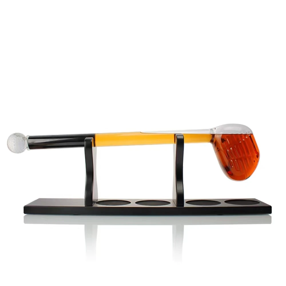 Golf clubs Shape  borosilicate drink bottle vodka whiskey rum gin glass bottle with glass cork golf clubs glass whisky decanter