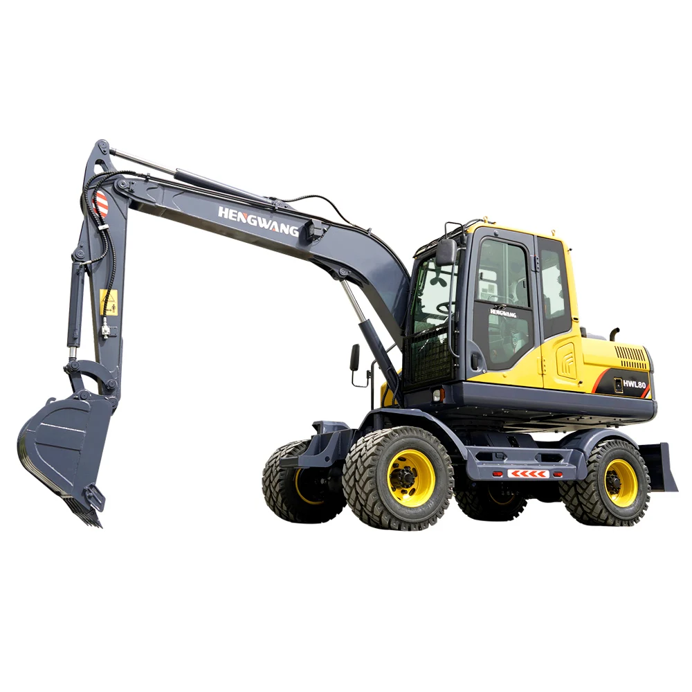Hengwang HWL80 8 tons high quality wheel excavator hydraulic walking wheel excavator for sale