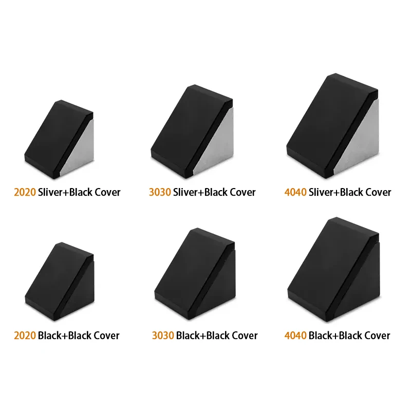 Factory Wholesale Aluminum alloy Die casting Corner Brackets 4040 angle connectors with end caps cover for aluminum profile