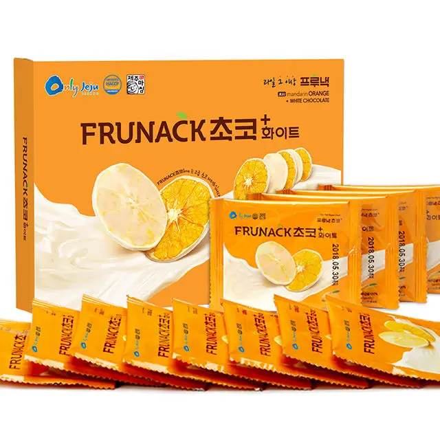 JEJUFARM21 1 FRUNACK White Chocolate 12 pieces containing Korean Jeju Mandarin orange dried fruit snack