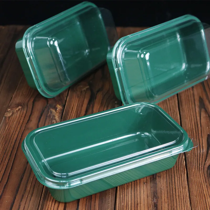 Chinese pastry box Peach potato chicken cake transparent plastic food box rectangle