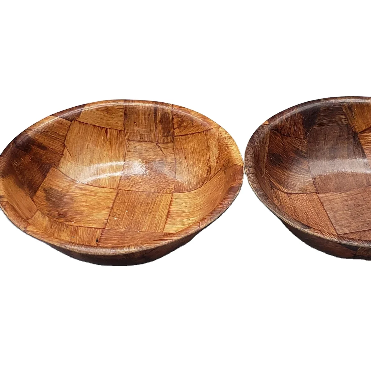 Bowls Set 3 Melamine Basket Style or 2 Woven Wooden Salad 6 Bowls  Vintage Salad Bar Bowl Set