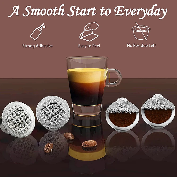 Многоразовые кофейные капсулы чашки многоразовые Nespresso из нержавеющей стали с наклейками алюминиевой фольги крышки (2 + 100