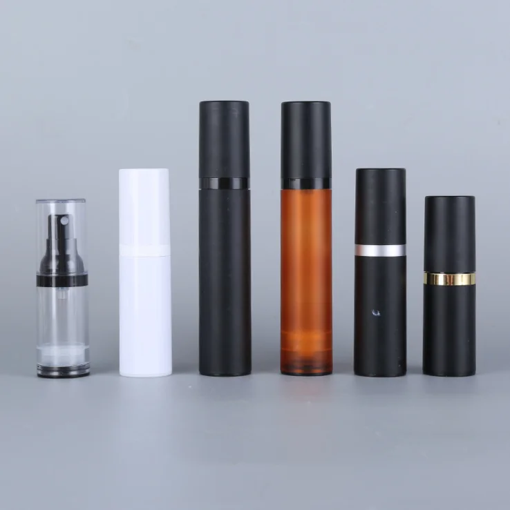 Wholesale matte black cosmetic packaging 15ml 30ml 50ml empty airless spray bottle serum pump lotion bottle