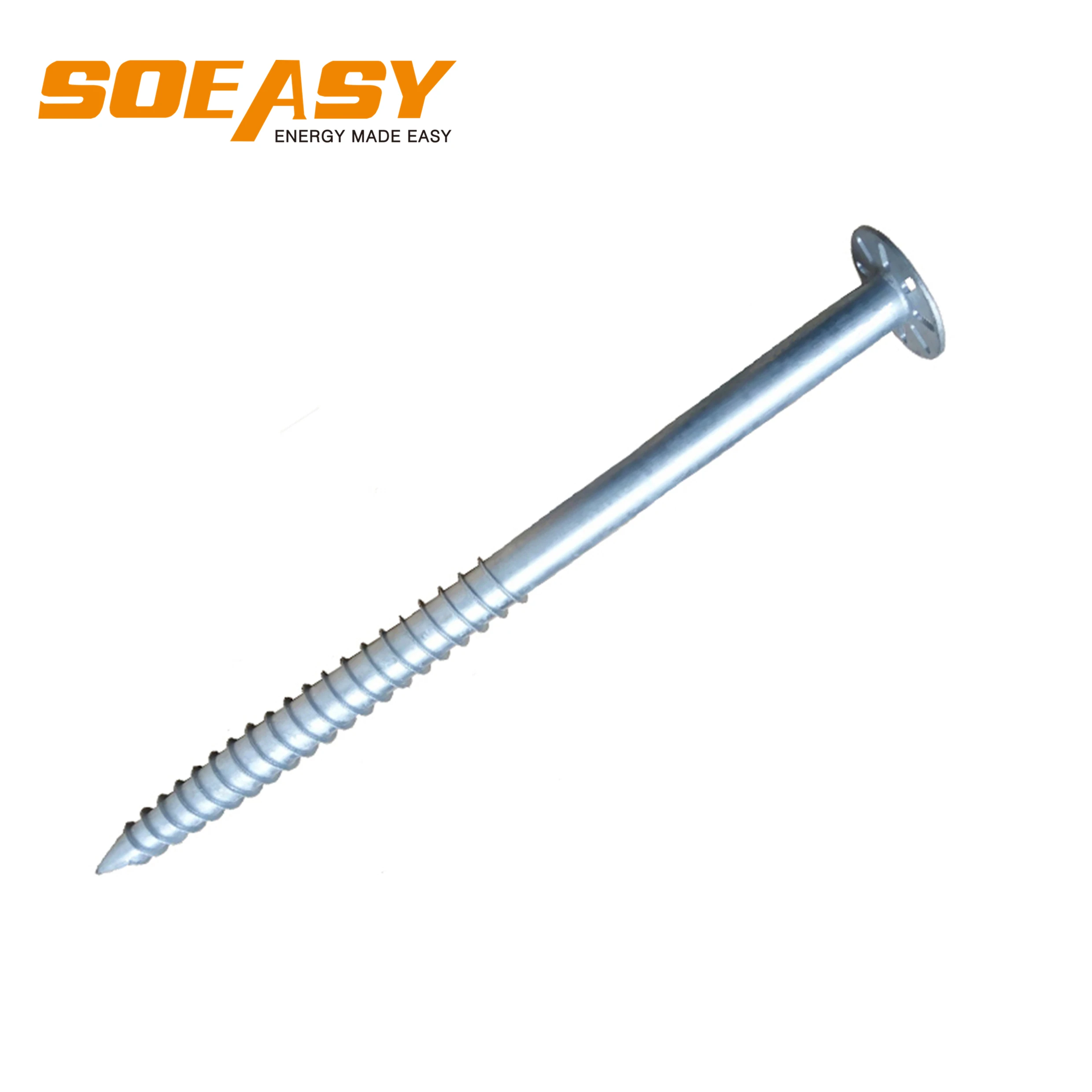 SOEASY Panel Pole Mount Adjustable Solar Mounting System Earth Ground Screw Anchor