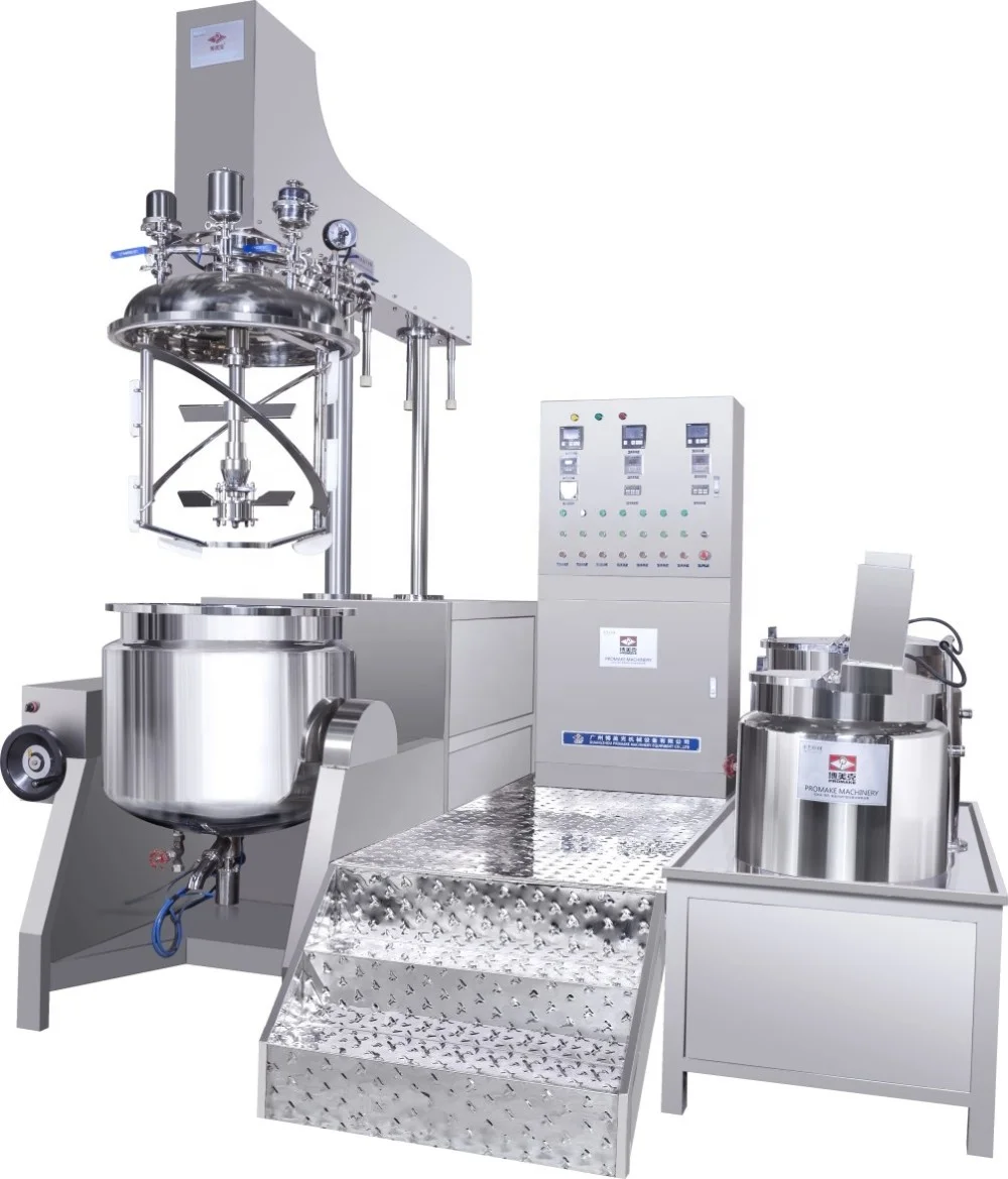 100L Hydraulic Lift Cosmetic Cream Mixer Homogenizer Vacuum Mixing Emulsifier with Oil Water Tank
