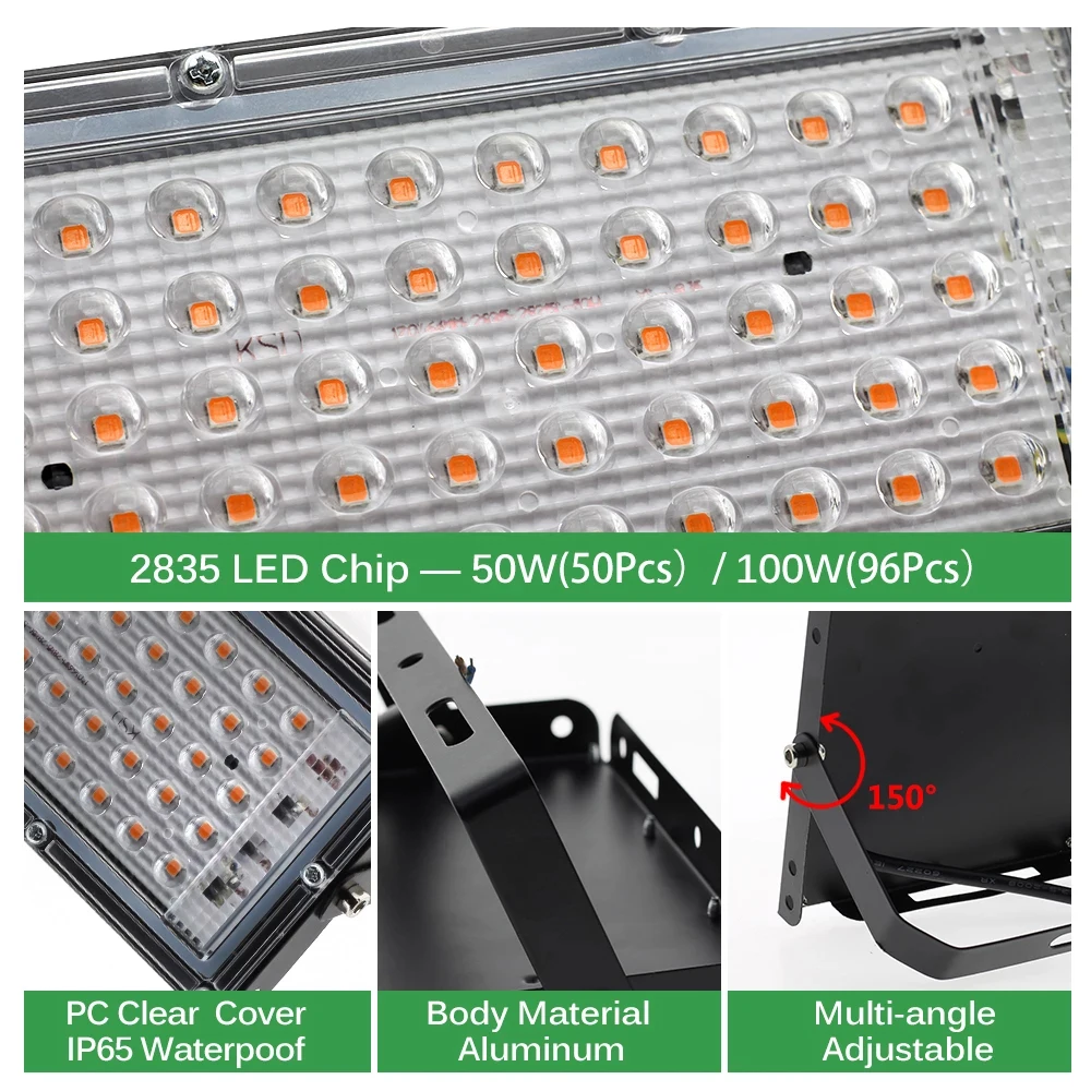 50W Indoor Plant Led Grow Lights Full Spectrum Grow Lightschip 110V/220V Full Spectrum Cob Ce Rohs Led Grow Light 100 XINYIGUANG