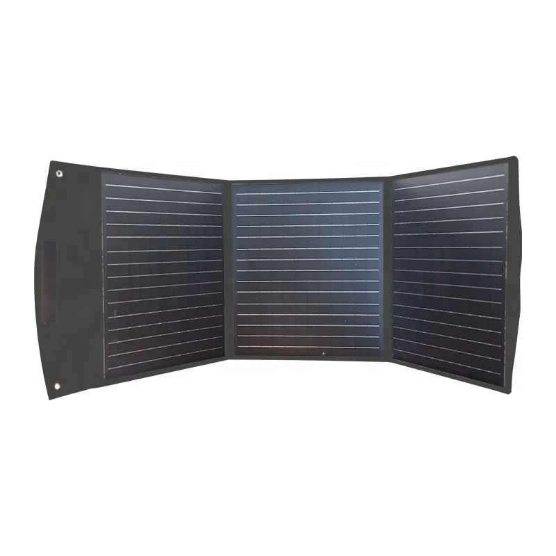120W 3 Folds PET portable solar panel for Outdoor Camping Portable Power Station 300W 500W Black Color Cover