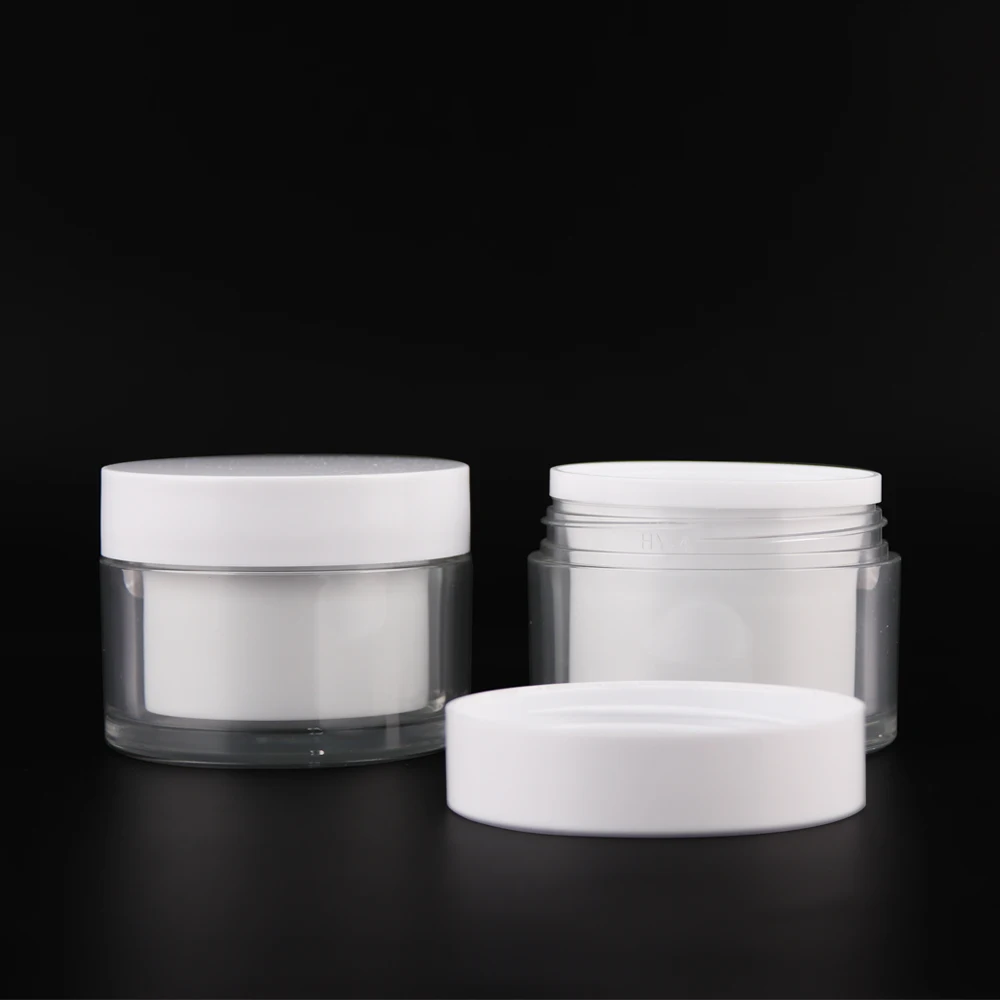 Manufacturer Customized Body Cream Plastic Packaging Jar 80/100/120ml White Plastic Pet Cosmetic Jar Cream Jar Pet Bottles