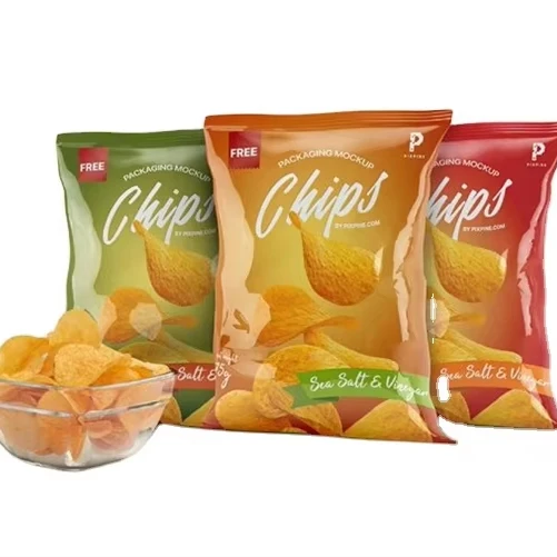 Low MOQ Custom Snack Packaging Heat Sealable Aluminum Foil Plastic Bag For Crispy Snack Corn Chips Packaging