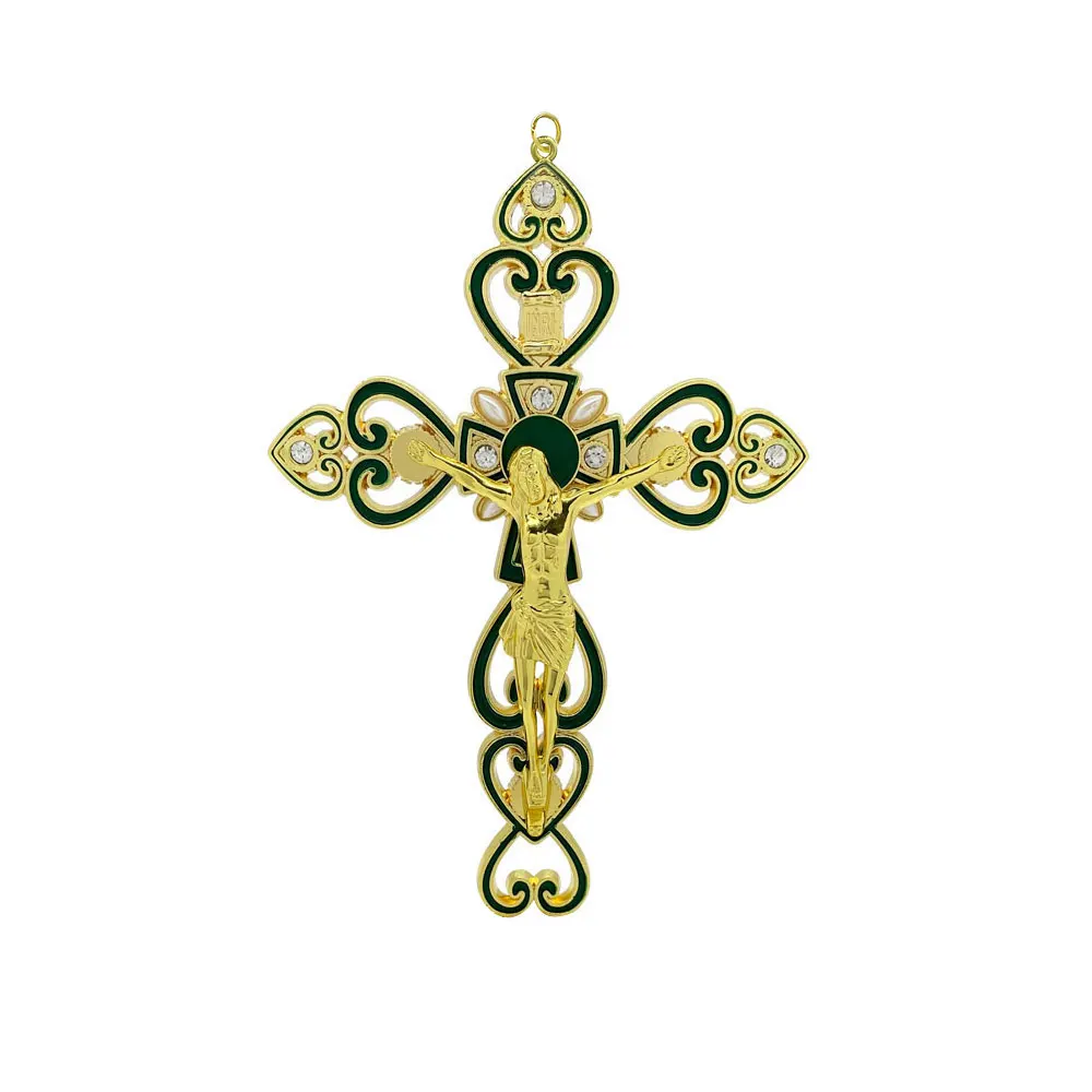 HT Religious Items Fashion Multi Color Luminous Cross in Night Orthodox Wall Hanging Gift for Crafts