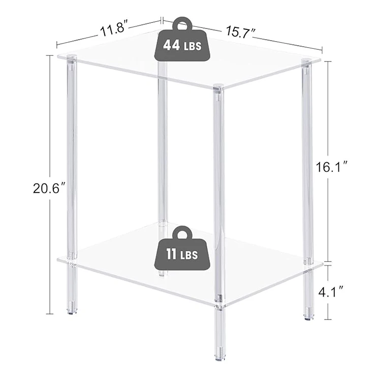 High quality multipurpose customized acrylic night tables and folding table acrylic tables acryl number