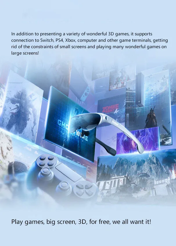 Portable HD Ar Smart Glasses Glass Cnc Carbide Milling Cutters Are Suitable For Nreal Ar Glass