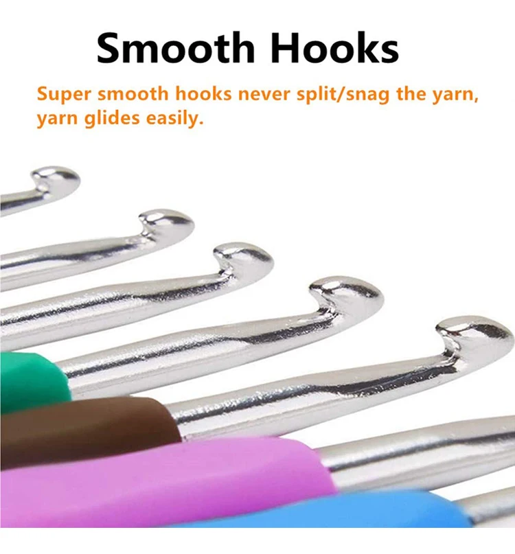 2022 Factory crochet hook set needle through handle crochet hook set knitting needles Crochet Needles