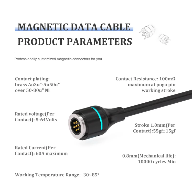 China Supplier Pogo Pin Connector Fast Charging Smart Water Cup Magnet Data Cable