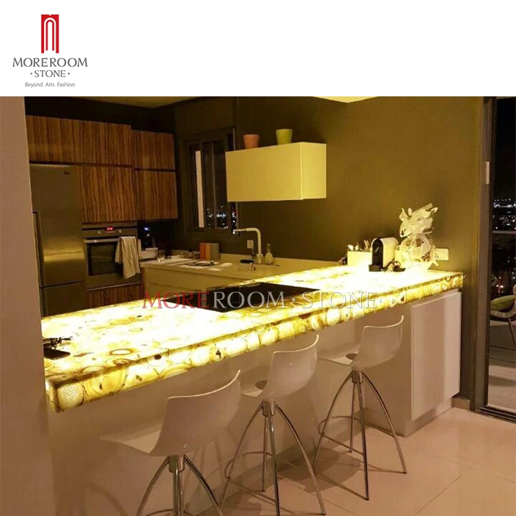 apartment dining table countertop yellow agate stone plates