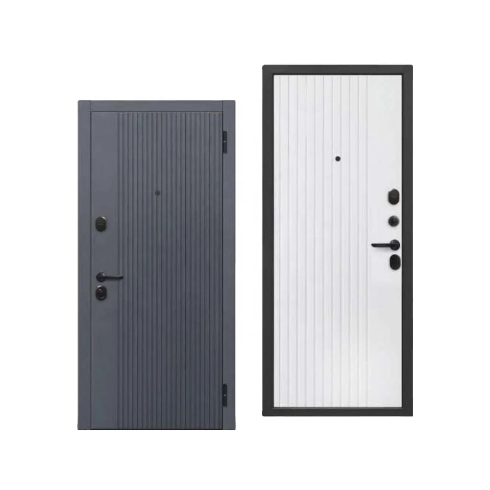Modern Apartment Residential Entrance Russian Steel Single Door Factory Latest Design Security House Main Steel Doors