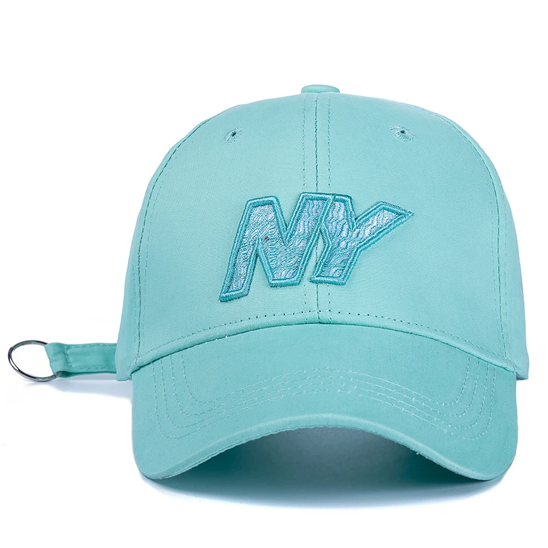New Women Men Cotton Kpop Cap Fashion NY Embroidered Hard Top Baseball Cap Casual Adjustable Outdoor Couple Streetwear Hat