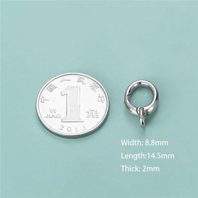 Wholesale 925 Sterling Silver Oval Spring Clasp Gold Plated Oval Ring Buckle For Bracelet Necklace Jewelry Making